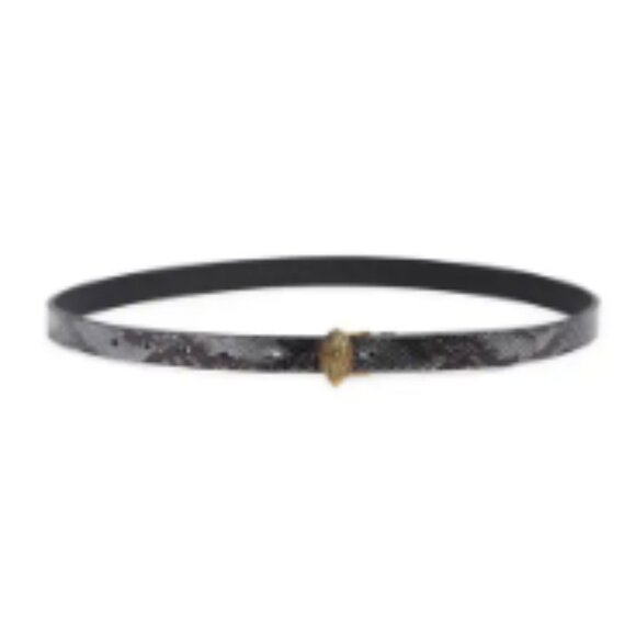 Kurt Geiger London Eagle Head Metallic Snake Print Faux Leather Belt X-Small/Sm - Picture 9 of 9